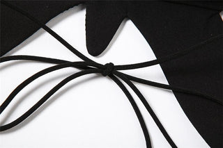 Butterfly pattern beaded knotted cami top