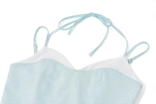 Halter metal butterfly patchwork zip-up cami mini dress