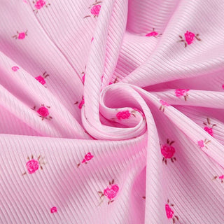 Long sleeve crewneck button flower print romper