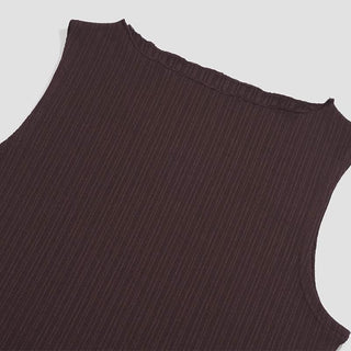 Sleeveless knitted maxi skirt set