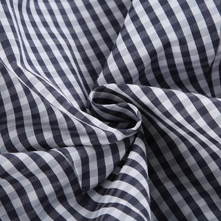 Turnover collar long sleeve button plaid top