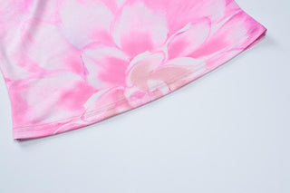 U neck flower print cami top