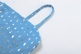 Glitter hollow out backless cami cut out mini dress