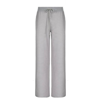Striped self tie straight leg pant