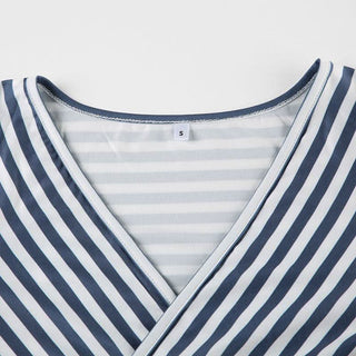 Striped v neck long sleeve top