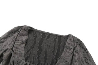 Long sleeve cowl neck solid 2 piece top