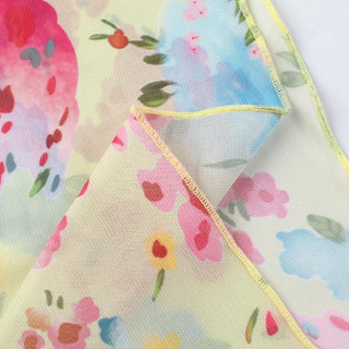Cowl neck flower print sheer mesh cami top