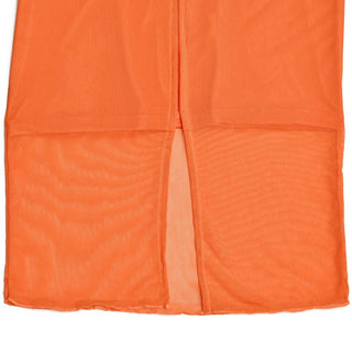 Lace hem patchwork mesh slit cami midi dress