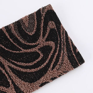 Long sleeve v neck hollow out ripple print cut out mini dress