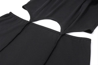 Feather solid backless tube mini skirt set