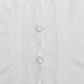 Long sleeve deep V neck lace hem hollow out cut out top