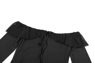 Long sleeve off shoulder ruffle mini dress