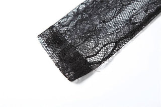 Velvet ruched lace gloves cami mini dress