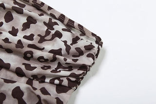 Leopard print ruched scarf tube top
