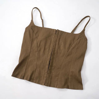 Square neck button cami top