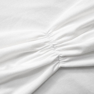 Short sleeve ruched crewneck solid top