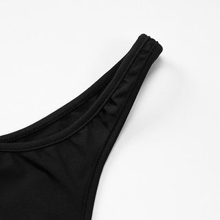 U neck irregular solid backless jumpsuit