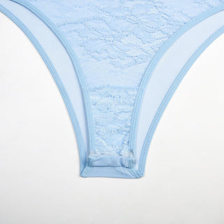 Sheer lace see through backless cami bodysuit