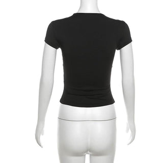 Short sleeve crewneck beaded top