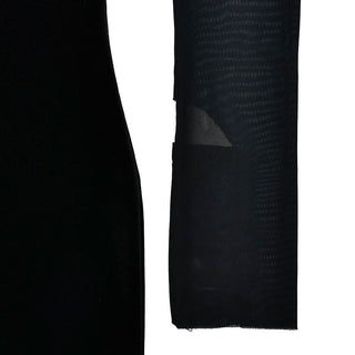 Square neck gloves mesh patchwork velvet mini dress
