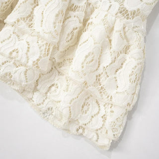 Lace ruffle sweetheart neck tube mini dress