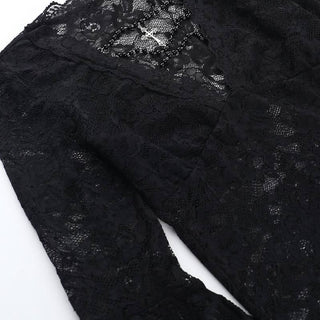 Long sleeve v neck lace top