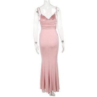 Rose applique ruched ruffle cami midi dress