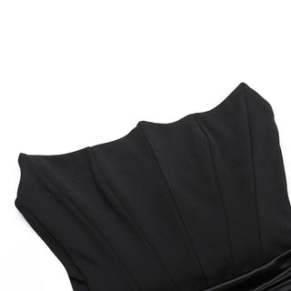 Ruched solid tube backless bustier mini dress