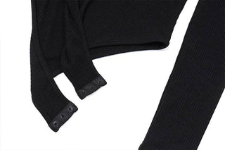 Crewneck long sleeve button solid bodysuit