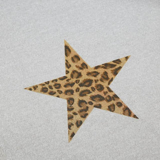 Hoodie long sleeve five-pointed star leopard print top