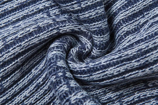 Textured striped contrast halter slit pocket v neck pant set