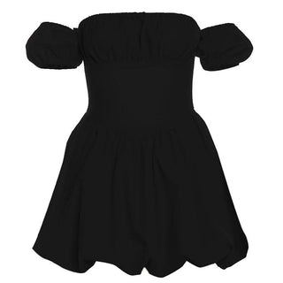 Off shoulder smocked zip-up ruched mini dress
