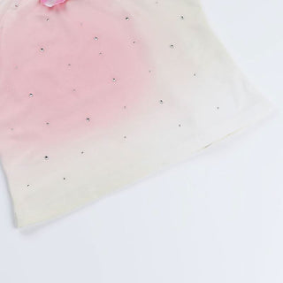 U neck gradient beaded flower applique cami top