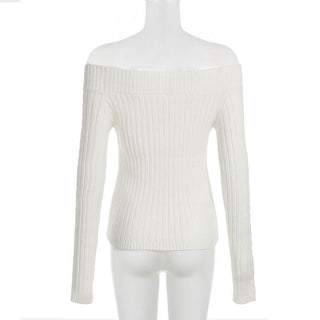 Off shoulder long sleeve sweater top