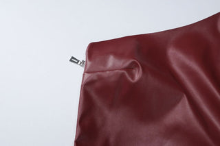 PU leather one shoulder gloves top