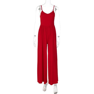 U neck ruched cross back cami jumpsuit