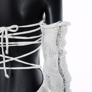 Crochet off shoulder solid halter backless lace up jumpsuit