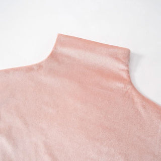 High neck long sleeve velvet hollow out knotted cut out midi dress