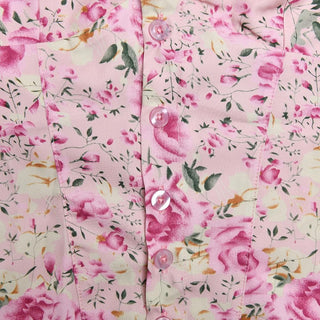 Halter smocked button flower print mini skirt set