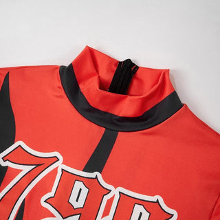 Long sleeve high neck "799" zip-up jumpsuit