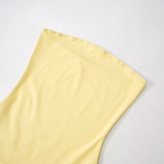 High slit ruched backless solid tube maxi dress