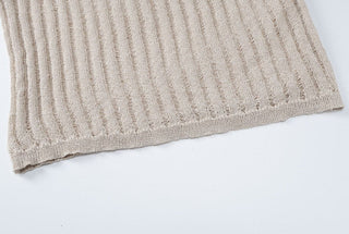 Long sleeve u neck knitted solid top