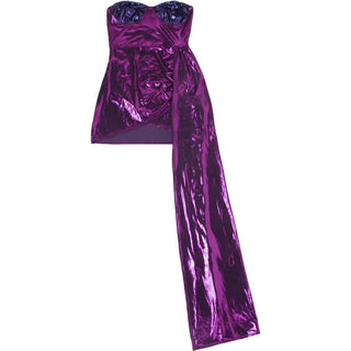 Sweetheart neck contrast metallic mini dress