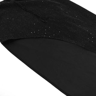 Self tie long sleeve textured backless slit low cut midi skirt set-final-sale