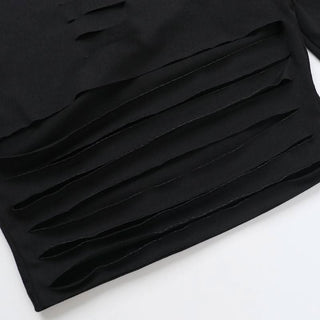 Long sleeve hollow out crop cut out top
