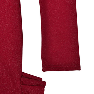 Long sleeve see through glitter irregular ruffle maxi dress