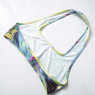 Halter contrast crop backless pant set