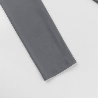 Long sleeve round neck backless solid romper