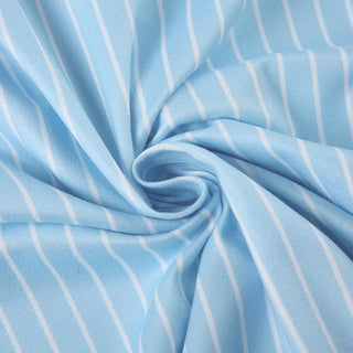 Turnover collar short sleeve striped print button top