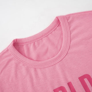Short sleeve contrast letter print crop top